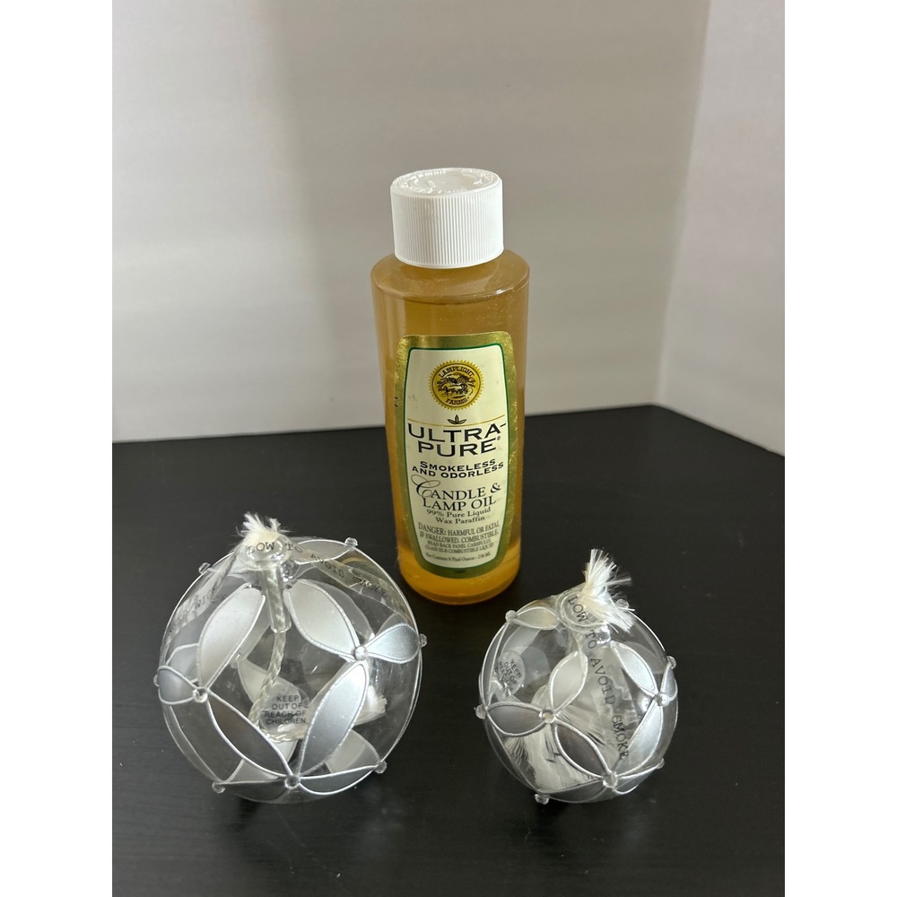 Glass Oil Candle Set Holiday Silver Ornaments Ultra Pure Lamp Oil Target Brands
